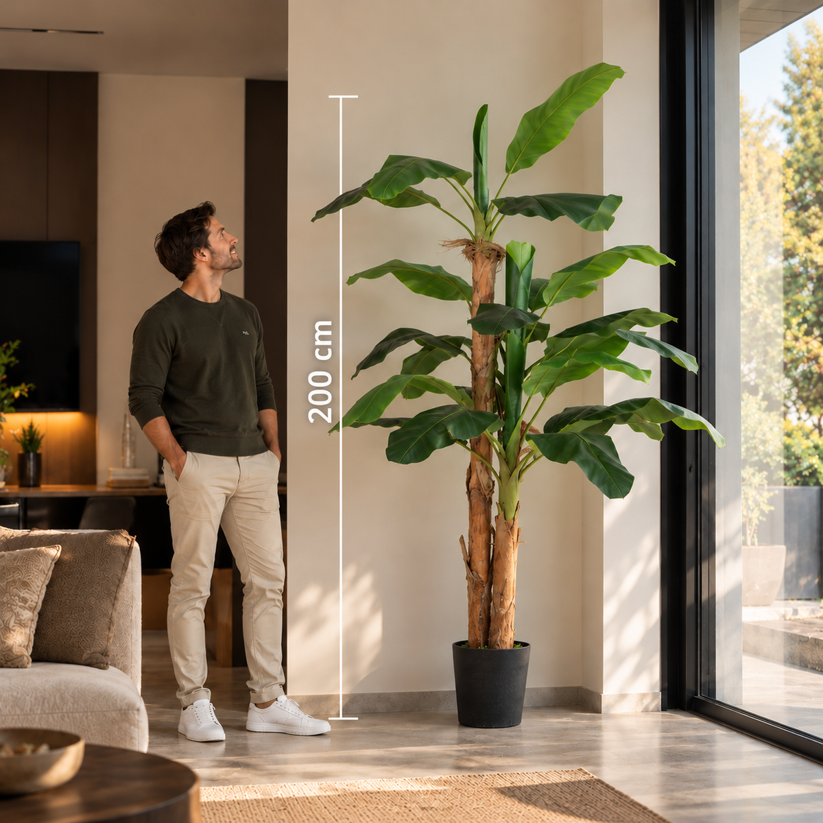 Bananier artificiel 22 feuilles 200cm